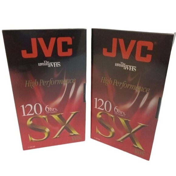 JVC T-120 SX Blank VHS Tapes High Performance D54 Set Of 2 New Sealed - Picture 1 of 4